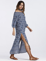 Off-the-shoulder Split-side Maxi Dress