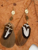 Bohemia Coffee Feather Earrings