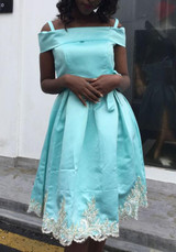 Light Blue Lace Pleated Spaghetti Strap Graduation Homecoming Off Shoulder Tutu Midi Dress Light Blue Lace Pleated Spaghetti Strap Graduation Homecoming Off Shoulder Tutu Midi Dress