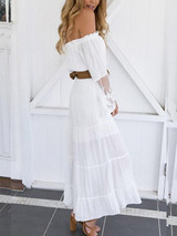 Casual Sexy Off Shoulder White Dress