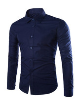 Casual Formal Office Basic Plain Men Shirt