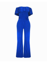 Casual Off Shoulder Flounce Plain Wide-Leg Jumpsuit Casual Off Shoulder Flounce Plain Wide-Leg Jumpsuit