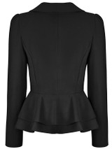 Casual Office Peplum Notch Lapel Single Button Solid Blazer