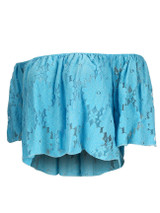 Casual Off Shoulder Plain Cropped Blouse