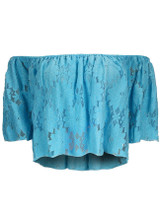 Casual Off Shoulder Plain Cropped Blouse