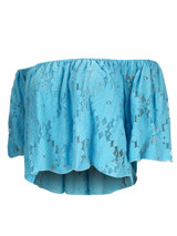 Casual Off Shoulder Plain Cropped Blouse