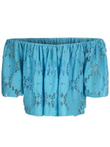 Casual Off Shoulder Plain Cropped Blouse