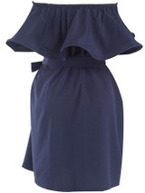 Casual Off Shoulder Flounce Plain Remarkable Shift Dress Casual Off Shoulder Flounce Plain Remarkable Shift Dress