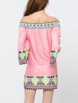 Casual Bohemian Charming Off Shoulder Shift Dress