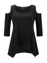 Casual Off Shoulder Plain Basic T-Shirt
