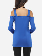 Casual Plain Modern Off Shoulder Long-sleeve-t-shirt