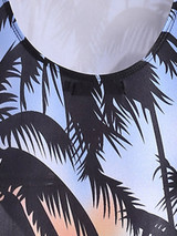 Casual Spaghetti Strap Tree Printed X-Back One Piece