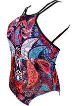 Spaghetti Strap X-Back Printed One Piece