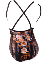 Casual X-Back Spaghetti Strap Leopard Floral Printed One Piece