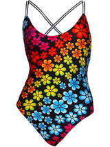 Casual X-Back Spaghetti Strap Awesome Floral Printed One Piece