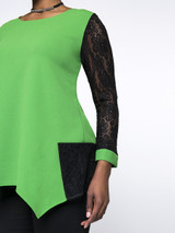 Casual Asymmetric Hem Patchwork Hollow Out Plus Size Blouse Casual Asymmetric Hem Patchwork Hollow Out Plus Size Blouse