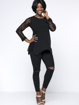 Casual Asymmetric Hem Patchwork Hollow Out Plus Size Blouse Casual Asymmetric Hem Patchwork Hollow Out Plus Size Blouse