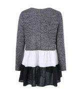 Casual Round Neck Patchwork Color Block Striped Plus Size T-Shirt