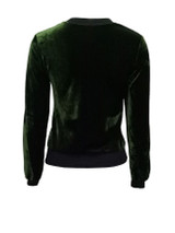 Casual Band Collar Velvet Plain Bomber Plus Size Jacket