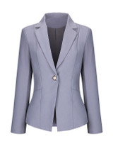 Casual Formal Notch Lapel Single Button Plain Plus Size Blazer