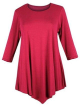 Casual Plain Asymmetrical Hems Charming Plus Size T-Shirt