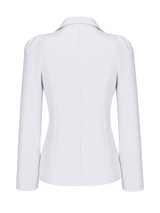 Casual Single Button Notch Lapel Plain Plus Size Puff Sleeve Plus Size Blazer