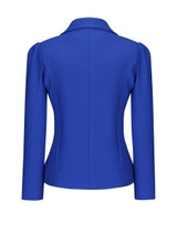 Casual Single Button Notch Lapel Plain Plus Size Puff Sleeve Plus Size Blazer