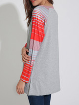 Casual Loose Round Neck Striped Striped Plus Size T-Shirt Casual Loose Round Neck Striped Striped Plus Size T-Shirt
