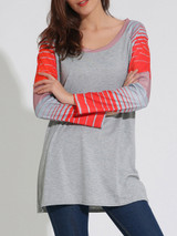 Casual Loose Round Neck Striped Striped Plus Size T-Shirt Casual Loose Round Neck Striped Striped Plus Size T-Shirt