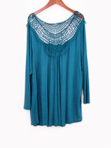 Casual Fabulous Designed Round Neck Patchwork Hollow Out Plain Plus Size Blouse