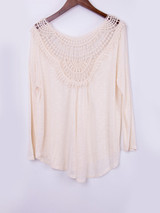 Casual Fabulous Designed Round Neck Patchwork Hollow Out Plain Plus Size Blouse