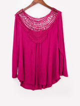 Casual Fabulous Designed Round Neck Patchwork Hollow Out Plain Plus Size Blouse
