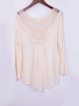 Casual Fabulous Designed Round Neck Patchwork Hollow Out Plain Plus Size Blouse