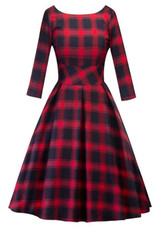 Red Plaid Backless Tutu Prom Evening Party Elegant Midi Dress