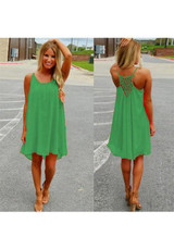 Casual Green Plaid Irregular Draped High-low Round Neck Casual Mini Dress
