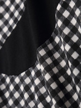 Casual Patchwork Plaid Elegant Round Neck Bodycon Dress