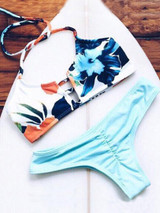 Casual Sexy Floral Print Bathing Suit Bikini Set
