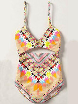 Casual Boho High Rise Bohemian Style Multi Color Bikini Set