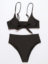 Sexy Solid Bowknot Bikinis Swimwear