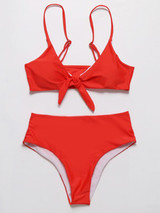 Sexy Solid Bowknot Bikinis Swimwear