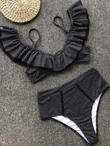 Polka-dot Falbala Bikinis Swimwear