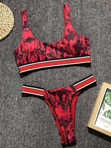 Snakeskin&Leopard Printed Bikinis Swimwear
