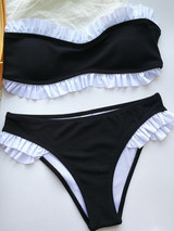 Falbala Ribbed Bikinis Swimwear
