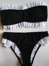 Falbala Ribbed Bikinis Swimwear