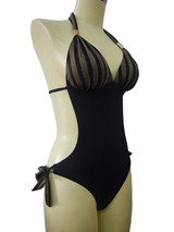 Halter-neck Knot Side One-piece Swimwear Halter-neck Knot Side One-piece Swimwear