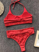 Lace-Up Printed Sexy Bikinis Swimwear