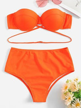 High Waisted Underwired Bikinis Swimwear