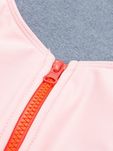 Color-block Zipper One-piece Swimwear