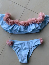 Falbala Flower Decoration Bikinis Swimwear