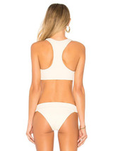 Solid Knot Front Bikinis Swimwear